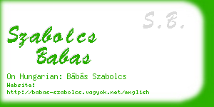 szabolcs babas business card