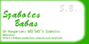 szabolcs babas business card